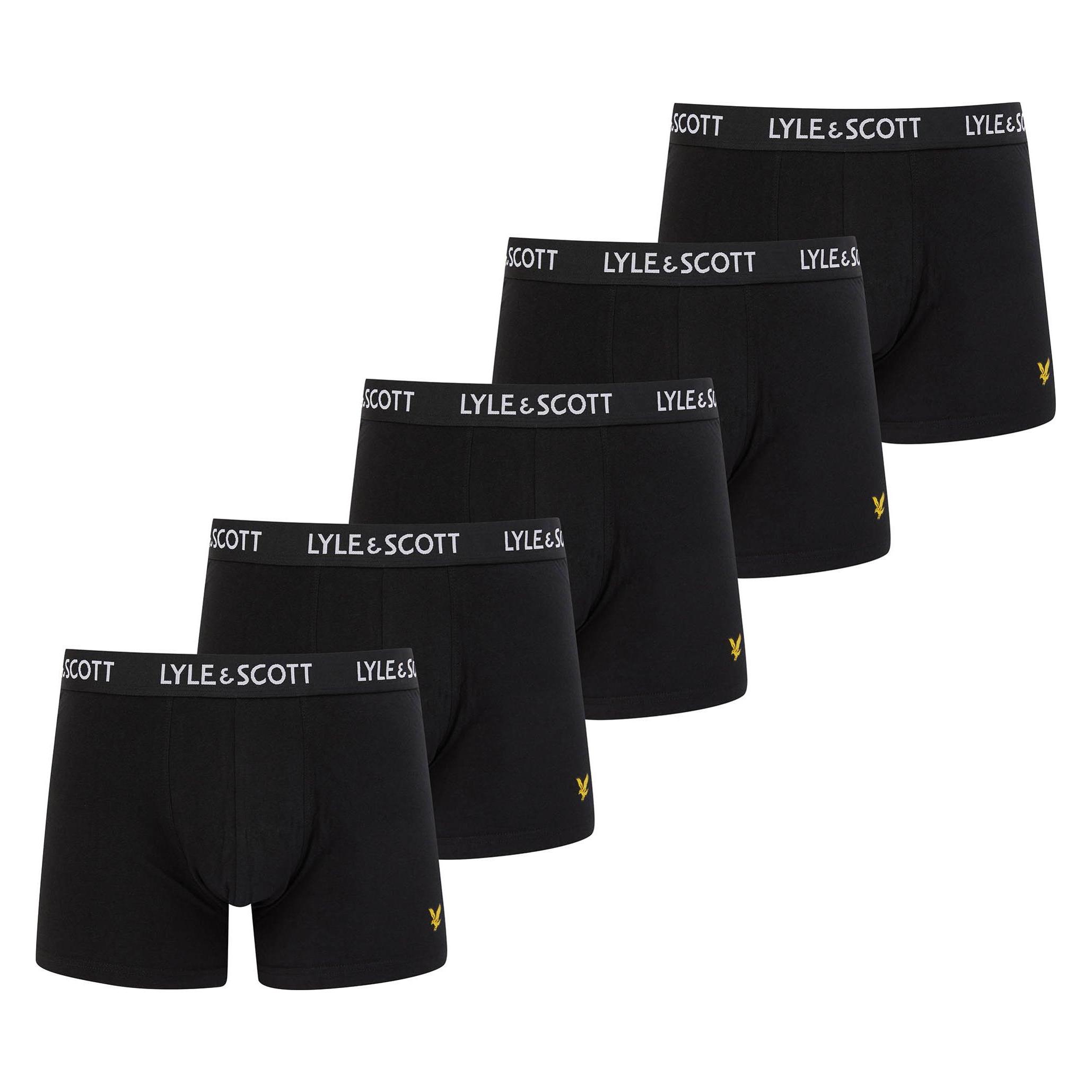 Lyle And Scott, Herren, Unterhosen, Miller, Schwarz, (Xxl, 5er Pack)