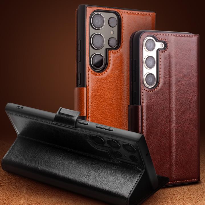 Produktbild QiAlino Hülle Flip mit magnetischem Verschluss (Samsung Galaxy S25 Ultra)