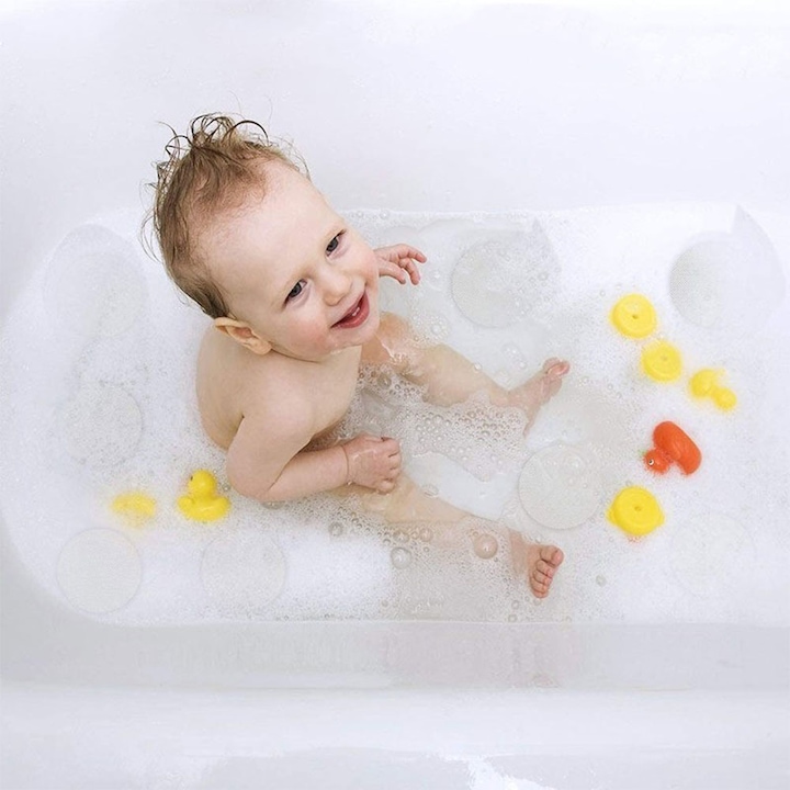 Actual product image Werkstein Selbstklebendes Anti-Rutsch Pad Sticker für Dusche / Badewanne - Transparent 21-tlg. Set (100 mm)