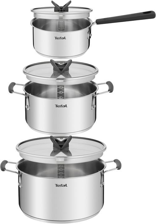 Actual product image Tefal TEF pot set 6 pcs. (Pot, Stainless steel)
