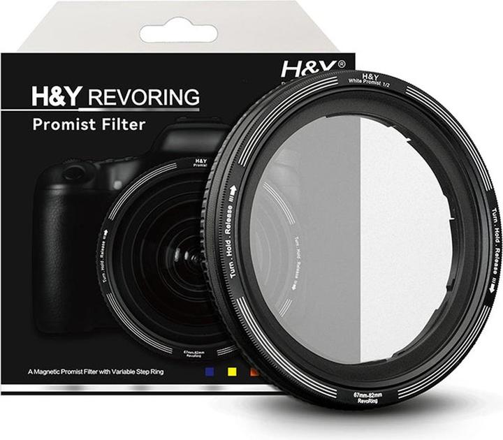 Actual product image H&Y REVORING 67-82mm White Mist 1/2 Filter (82 mm, Black Mist Filter)