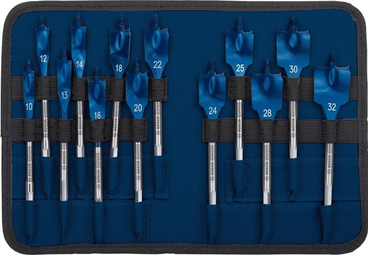 Actual product image Bosch Professional Zubehör EXPERT Self Cut Speed flat milling bit set, 10/12/13/14/16/18/20/22/24/25/28/30/32 mm, 13 pcs. (10, 12, 13, 14, 16, 18, 20, 22, 24, 25, 28, 30, 32 millimetres)