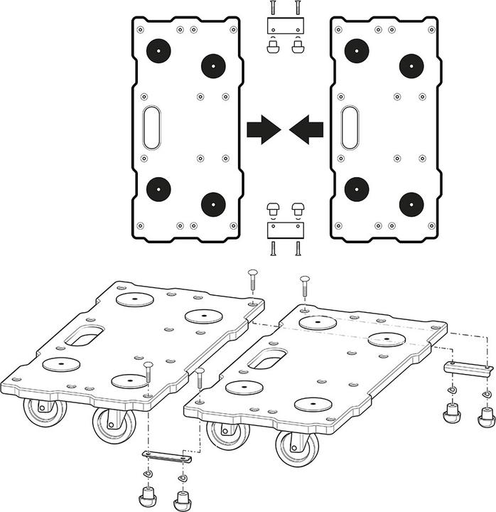 Produktbild wolfcraft 2 Puzzle Boards, Möbelroller FT 400 (200 kg)