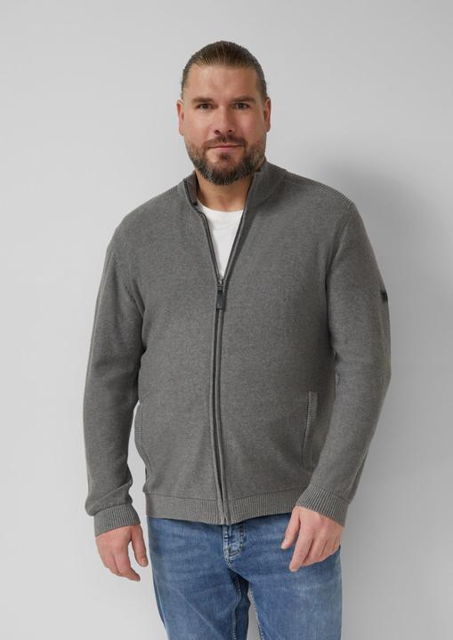 Produktbild s.Oliver Strickjacke Strickjacke aus Baumwolle mit Troyerkragen (4XL)
