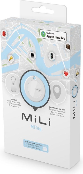 Produktbild MiTag met Sleutelhanger Wit 4-Pack (Mac OS, WatchOS, iOS, iPadOS)