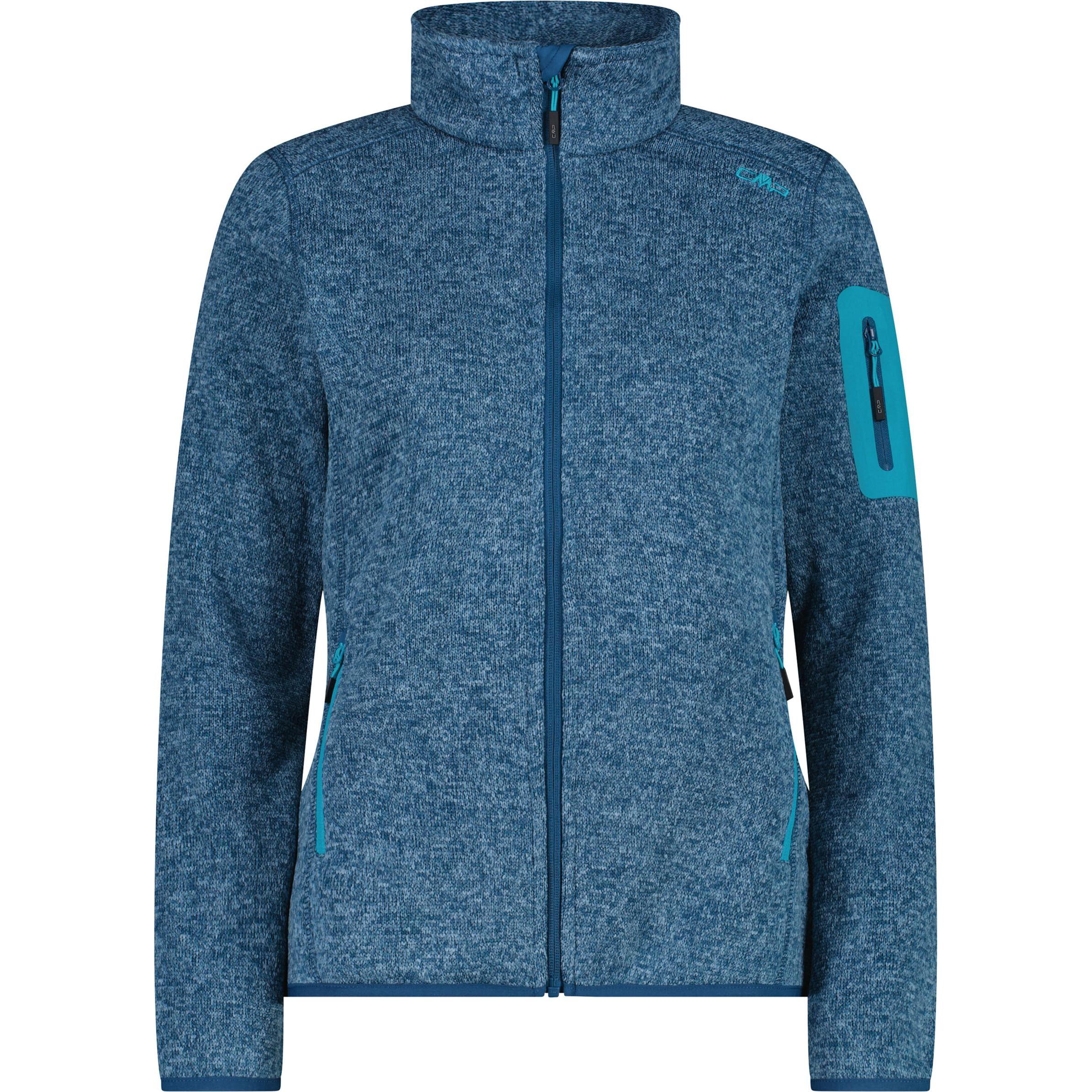 CMP Campagnolo, Damen, Jacke, Women's Jacket Jacquard Knitted (44, XL), Blau, 44, XL