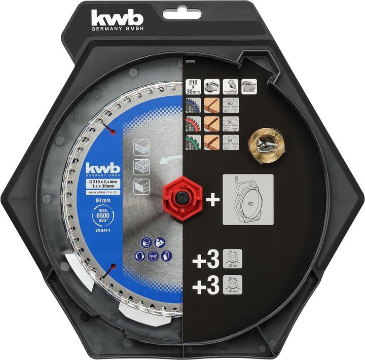 Immagine prodotto kwb 587895 Set di lame circolari 210 x 30 mm 1 pz.