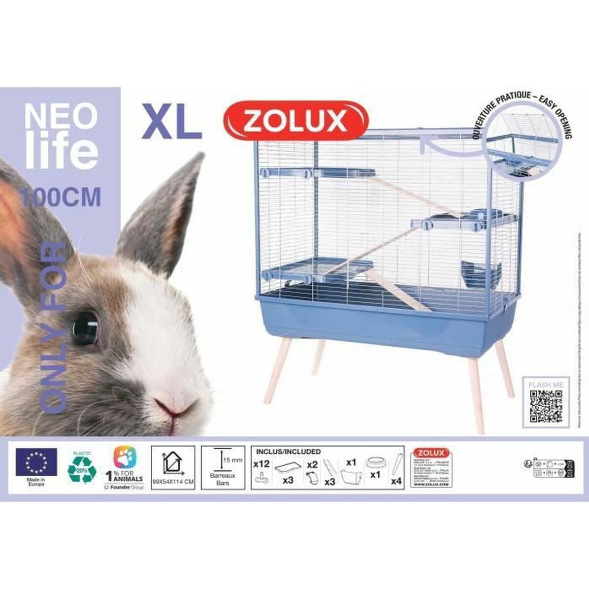Zolux Neolife 100 XL blue - Cage  lapins, Cage + enclos