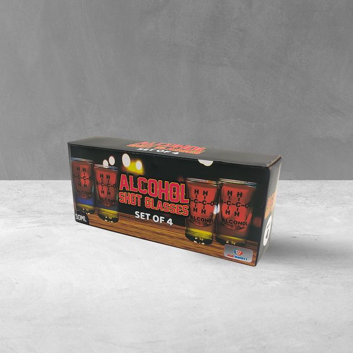Produktbild Mad Monkey - Shotgläser mit Alkohol-Formel 4 Stk. (0.50 dl, 4x, Schnapsgläser + Shotgläser)