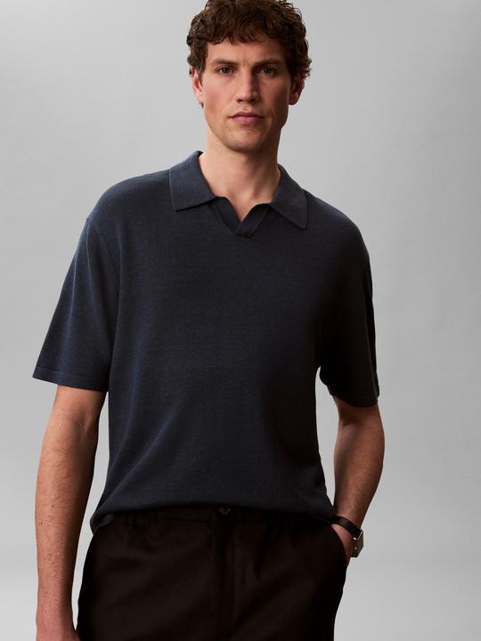 Image du produit Calvin Klein Linen Blend Short Sleeve Polo Jumper (XL)