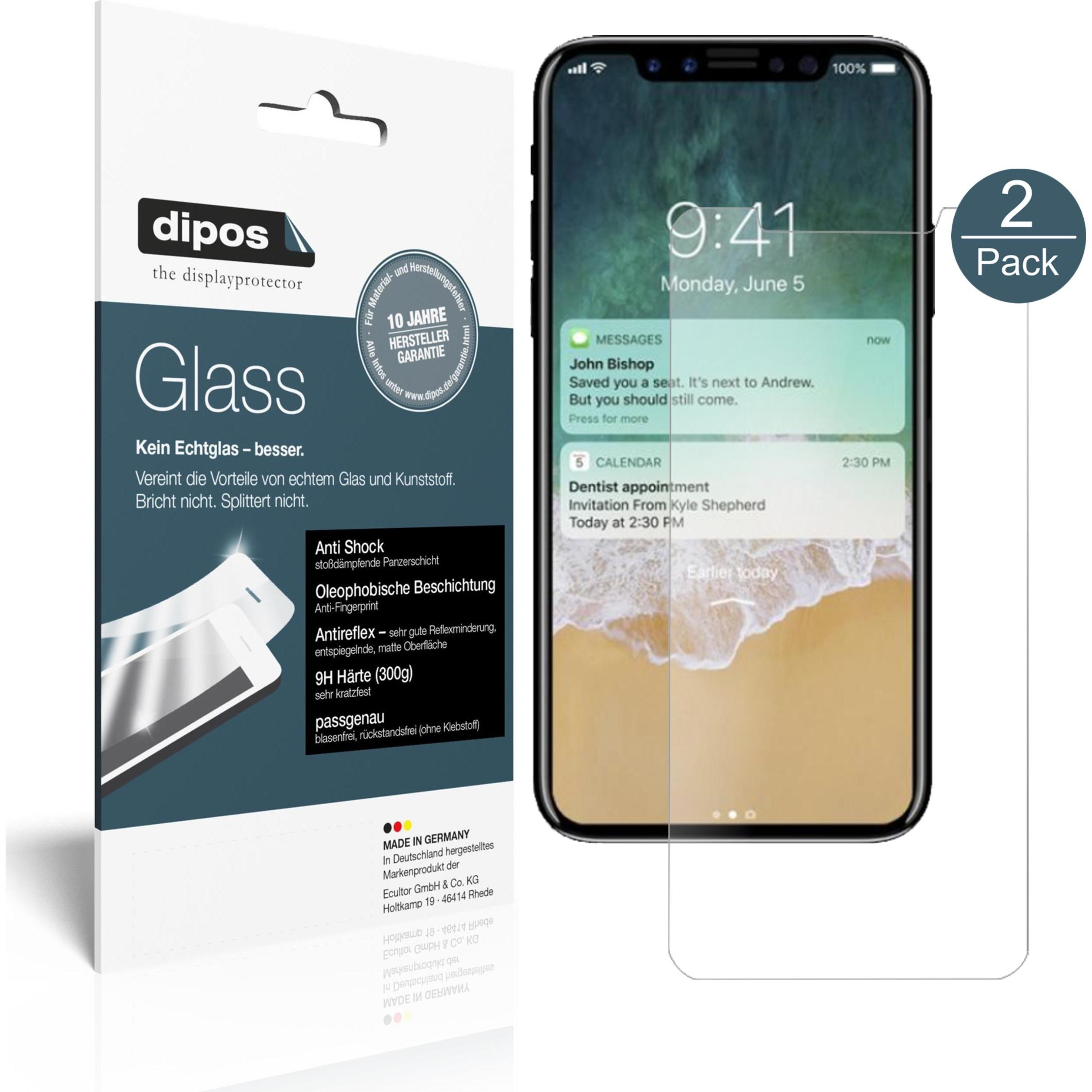Dipos Displayschutz Anti-Shock (1 Stück, Apple iPhone X), Smartphone Schutzfolie, Transparent