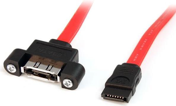 Actual product image StarTech 1 ft eSATA Panel Mount Cable - F/M (30 cm, eSATA, SATA)