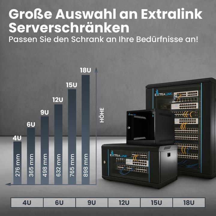 Productafbeelding Extralink LITE 6U 10" REK 280X310 WANDGEMONTEERD ZWART (6 HE, 10 inch rek)