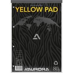 Image du produit Aurora Bloc-notes Relié DIN A4 Ligné Papier Jaune, Noir Perforé (A4, À rayures)