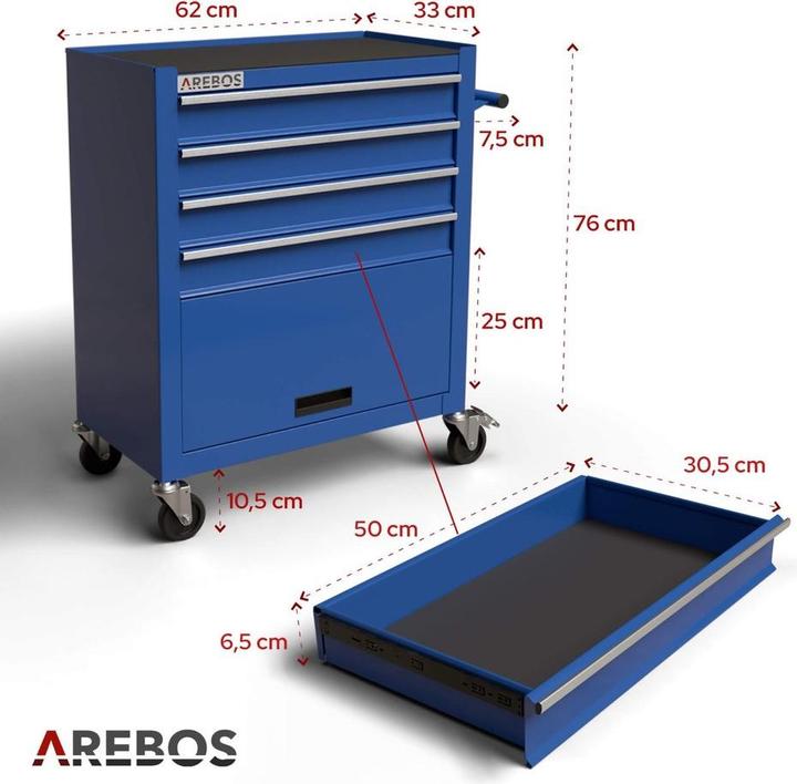 Image du produit Arebos Chariot d'atelier (4 x)