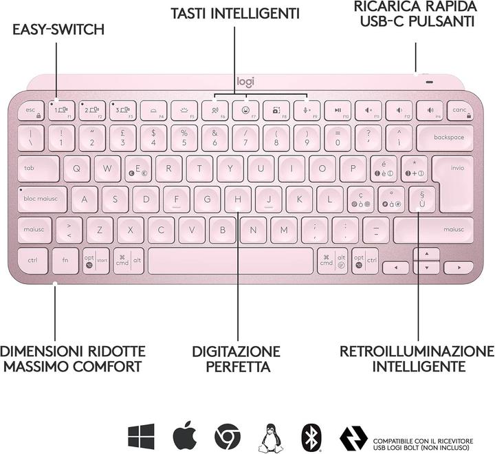 Actual product image Logitech MX Keys Mini (IT, Wireless)