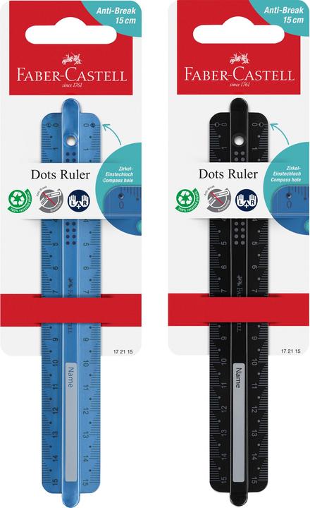 Actual product image Faber-Castell Ruler 15cm Dots assorted (15 cm, Plastic)