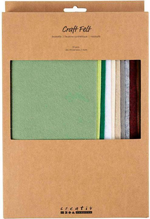 Immagine prodotto Creativ Company Bastelfilz 10 Stück, Sortiert, Natur, Detailfarbe: Braun