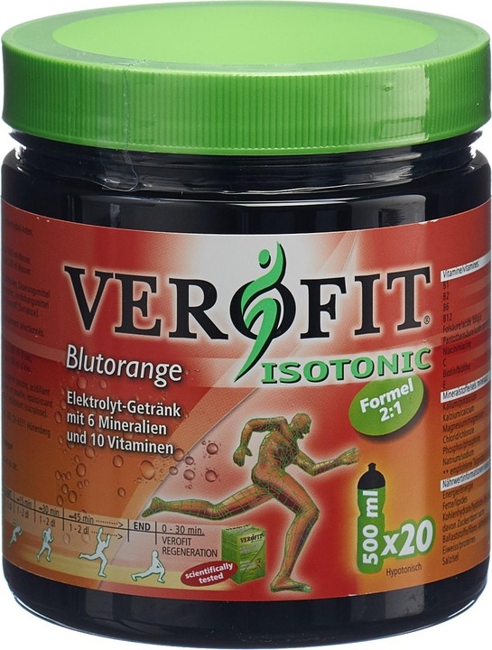 Actual product image VEROFIT ISOTONIC Electrolyte Drink with 6 Minerals and 10 Vitamins Blood Orange Plv (Blood orange, 1 pcs., 600 g)