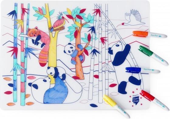 Actual product image Super Petit Silicone placemat against boredom "Panda Wildlife (1 pcs., 40 x 30 cm)