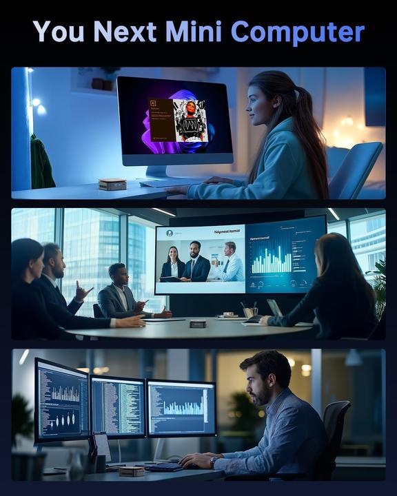 Image du produit NiPoGi Mini PC Essenx E1 mit Dual Display 4K UHD (8 Go, Intel N150)