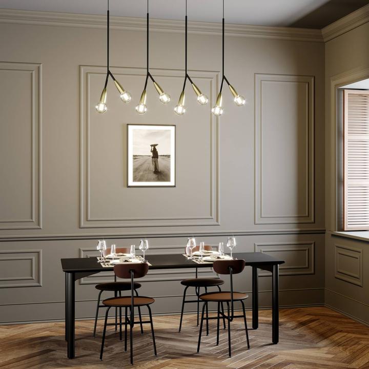 Actual product image Lucande Carlea 8 pendant light Black/Brass (E27)