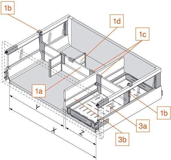 Actual product image Blum Cross-rail mounting ORGA-LINE for railing C
