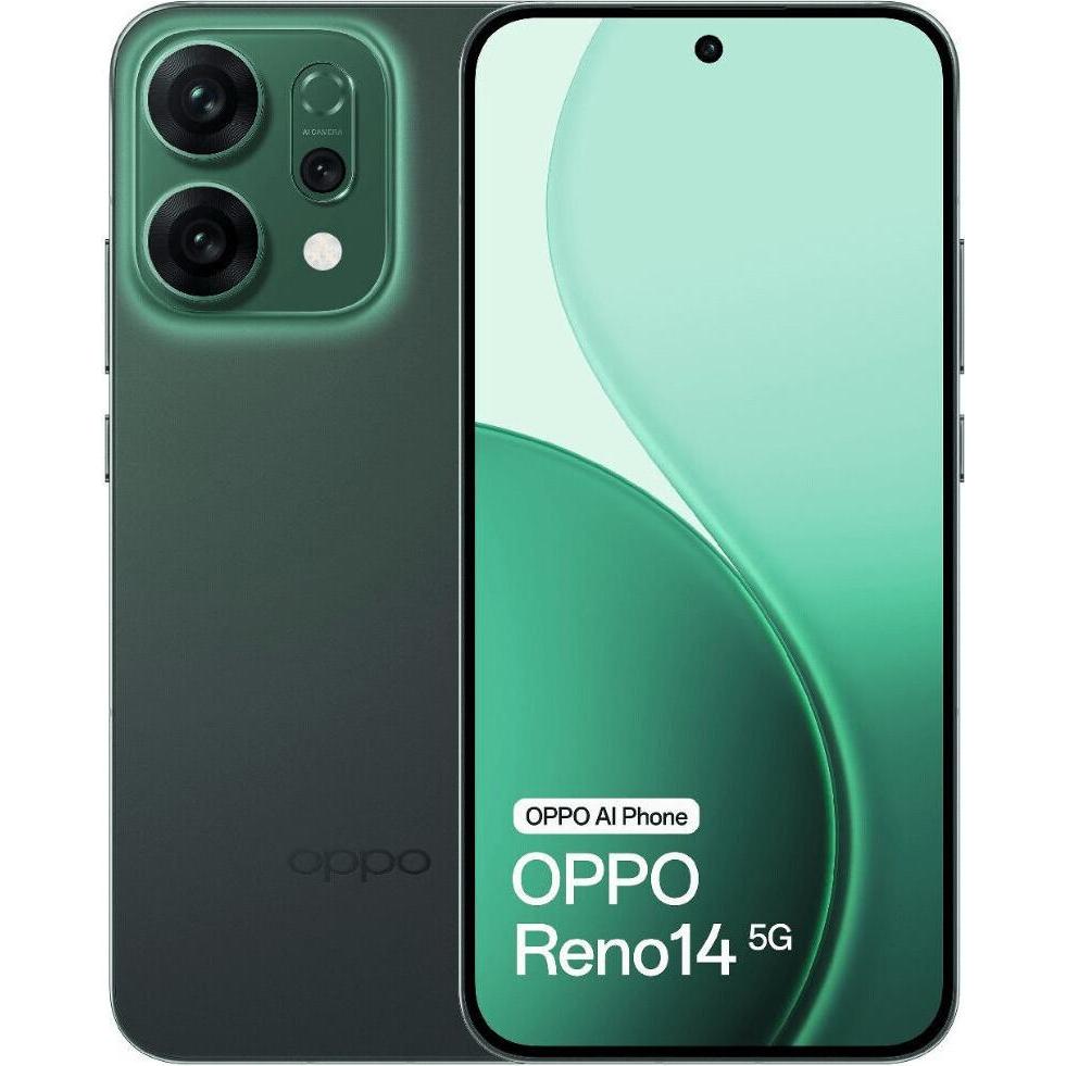 OPPO RENO 14 5G DS 12+512 VOD GREEN (512 GB, Grün, 6.59", Dual SIM, 5G), Smartphone, Grün
