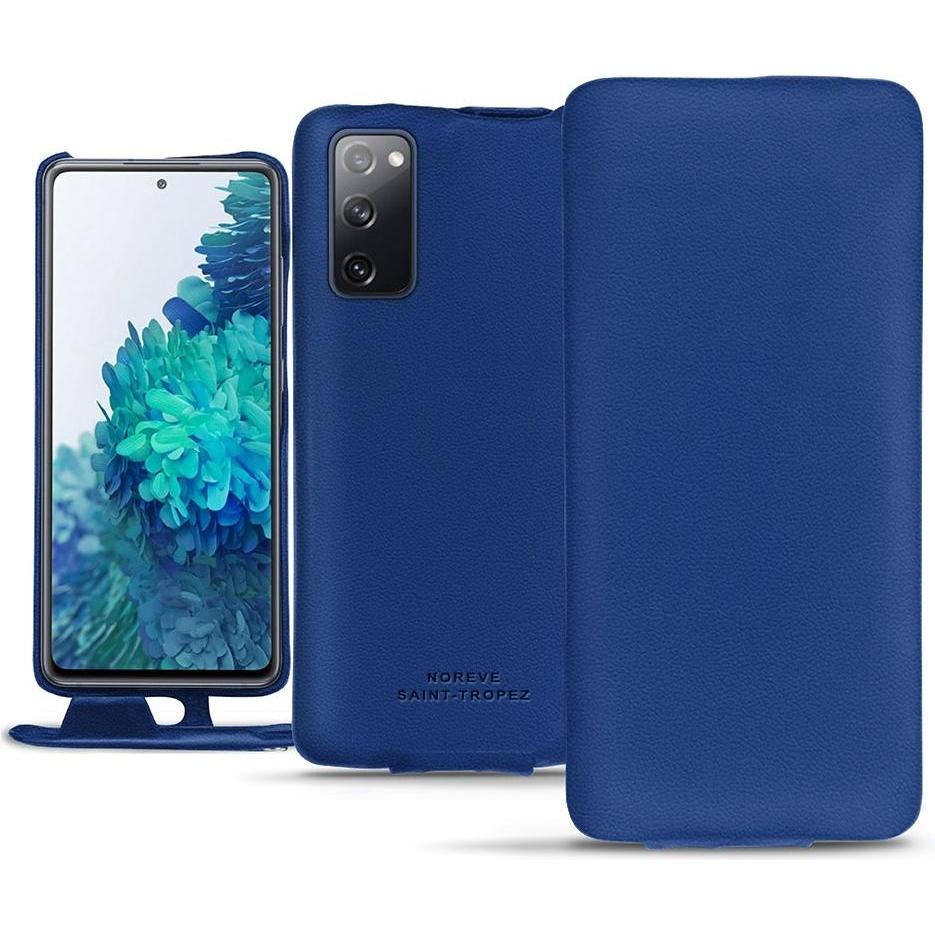 Noreve Lederschutzhülle vertikal (Samsung Galaxy S20 FE), Smartphone Hülle, Blau