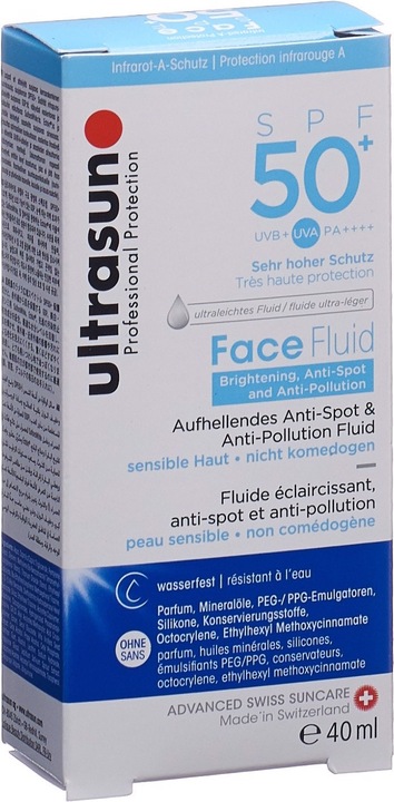 Immagine prodotto Ultrasun Face Fluid Brightening & Anti-Pollution SPF50+ (Crema solare viso, SPF 50+, 40 ml, 72 g)