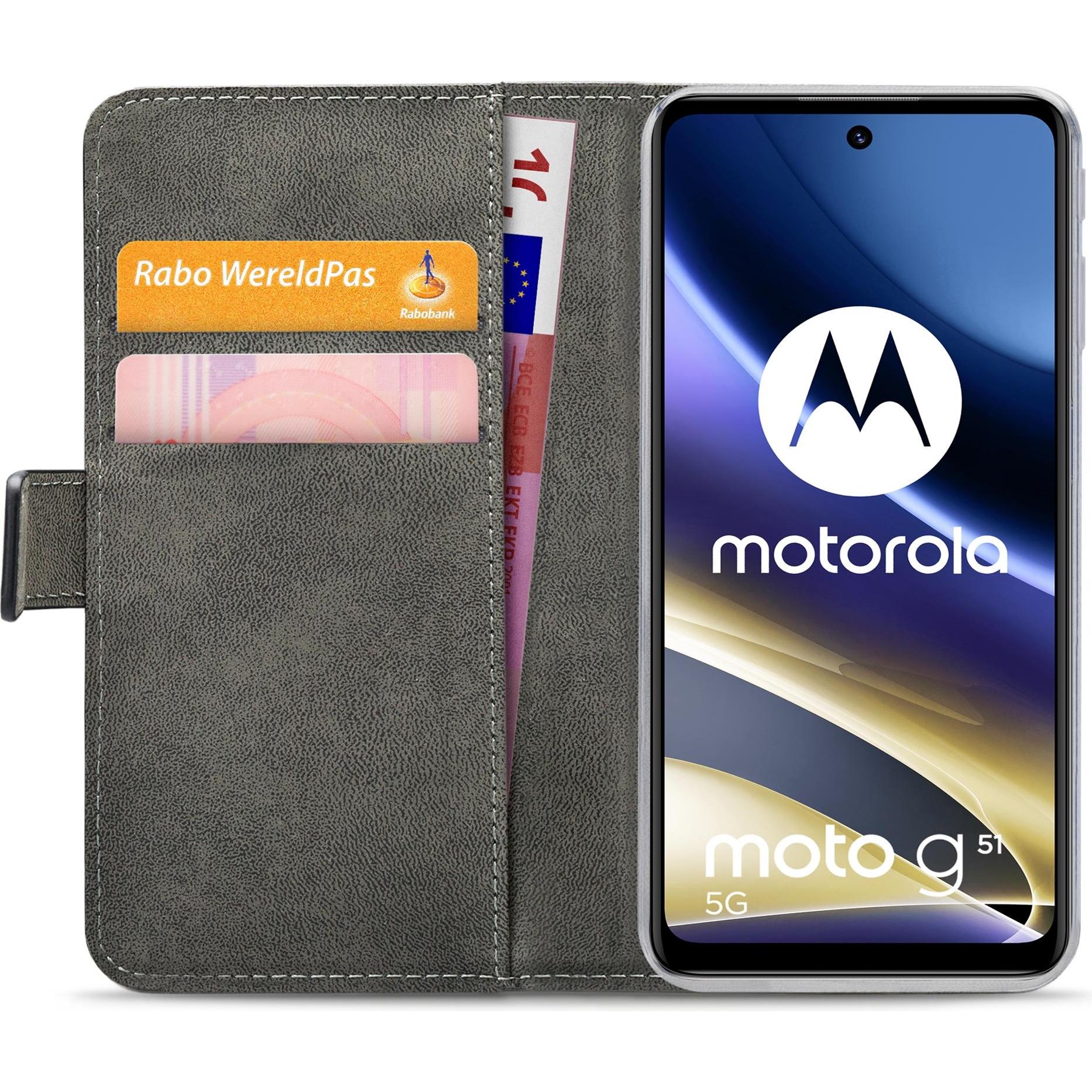 Mobilize Klassische Gelly-Geldbörse (Motorola Moto G51 5G), Smartphone Hülle, Schwarz