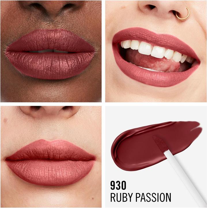 Actual product image Rimmel London Lasting Mega Matte Liquid Lip Colour (930 - RUBY PASSION)