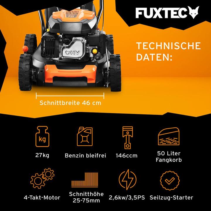 Actual product image Fuxtec Petrol Lawn Mower FX-RM4646ECO (Petrol)