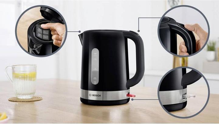 Image du produit Bosch Hausgeräte TWK6A513 bouilloire électrique Noir, Acier inoxydable (1.70 l)