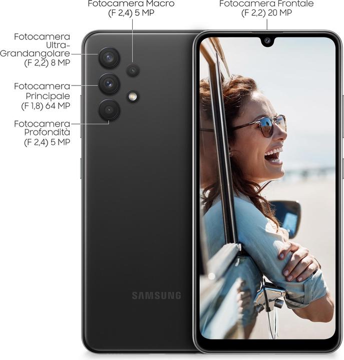 Produktbild Samsung Galaxy A32 EU (128 GB, Black, 6.40", Hybrid Dual SIM, 64 Mpx, 4G)