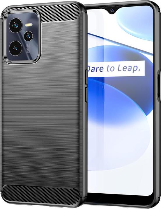 Actual product image Hurtel Carbon Case case for Realme C35 flexible silicone carbon cover black (Realme C35)