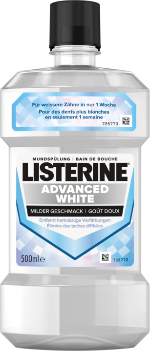 Listerine Advanced White Mild (500 ml, Mundspülung)