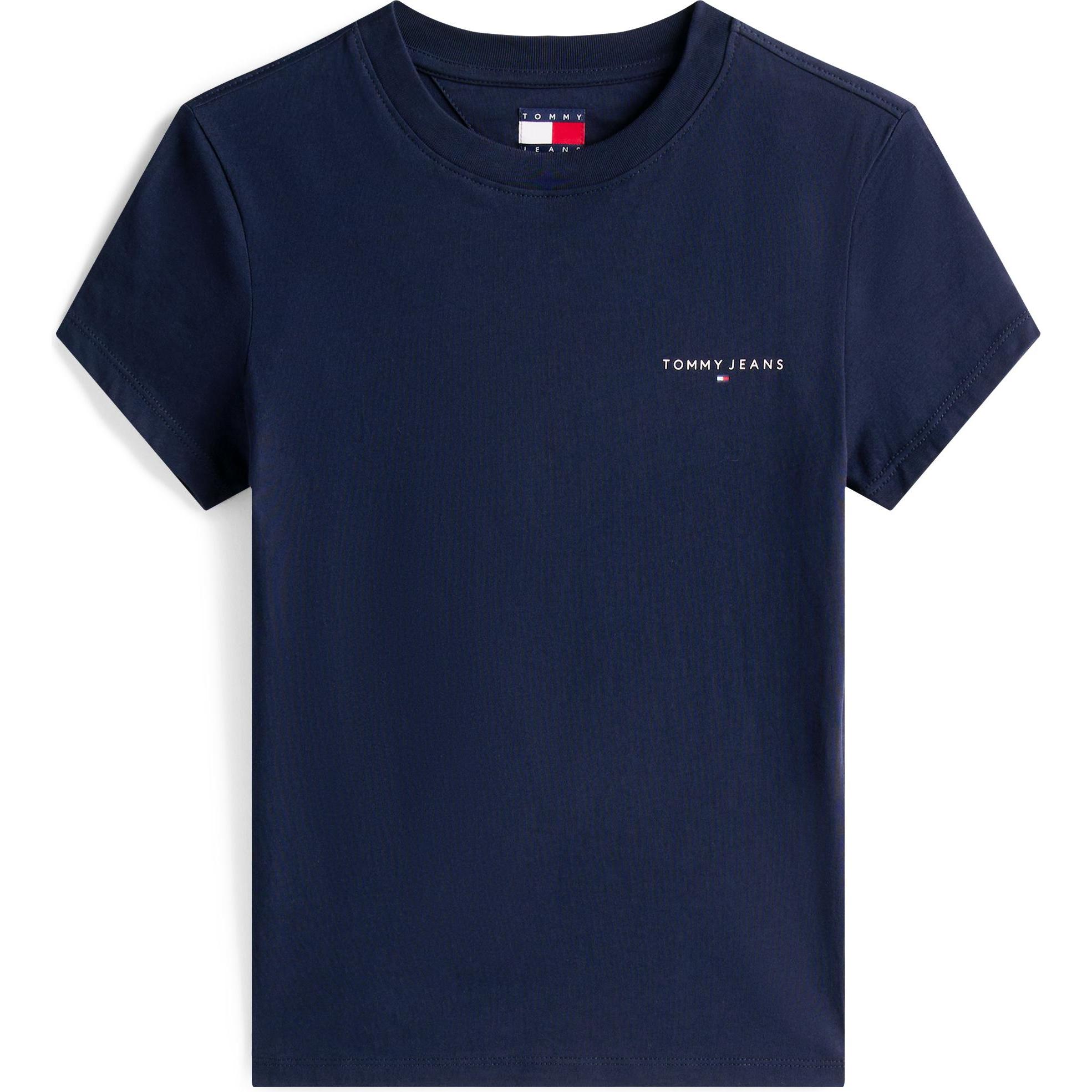 Tommy Jeans, Donne, Maglietta, Tjw Slim Linear Ss Tee Ext, Blu, (L)