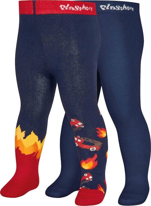Immagine prodotto Playshoes Collant per bambini Vigili del Fuoco Set di 2 taglie 98/104 blu navy (98/104)