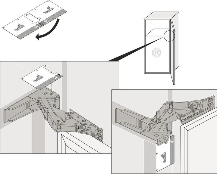 Produktbild Hettich Führungsscharnier Kamat 115°