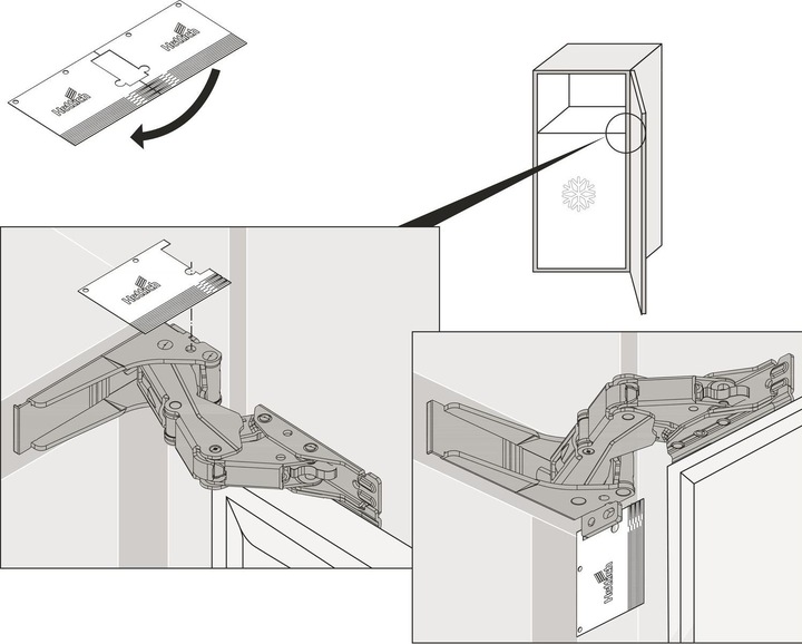 Produktbild Hettich Führungsscharnier Kamat 115°