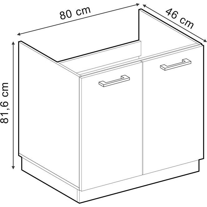 Thumbnail - Vicco, Regal, Spülenunterschrank R-Line, Anthrazit Landhaus/Anthrazit, 80 cm ohne Arbeitsplatte