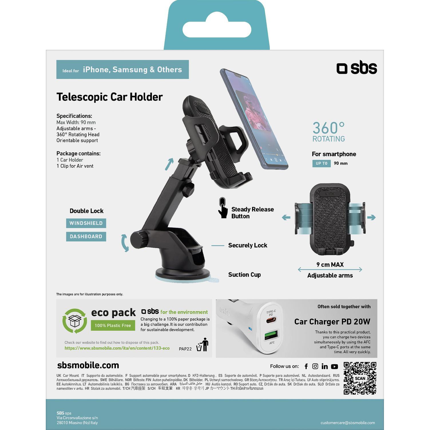 Thumbnail - SBS TEHWSUPWIND Halterung Passive Halterung Handy/Smartphone Schwarz, Smartphone Halterung, Schwarz