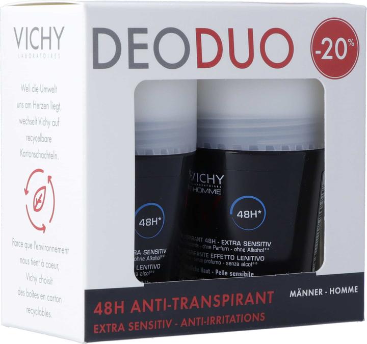Image du produit Vichy Homme déo peau sensible 48h duo -20% (Roll-on, 50 ml)
