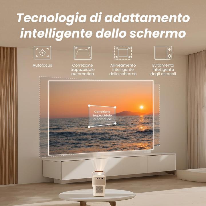 Immagine prodotto Yaber Proiettore portatile Full HD 1080p con batteria integrata, WiFi 6, Bluetooth e audio JBL (Full HD, 450 lm, 1.25:1)