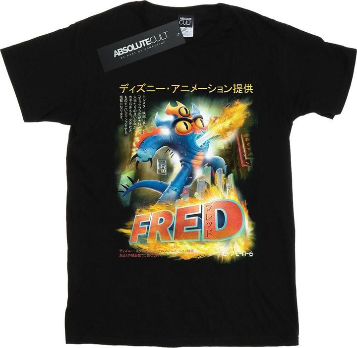 Actual product image Disney Womens/Ladies Big Hero 6 Fred Anime Poster Cotton Boyfriend T-Shirt (L)
