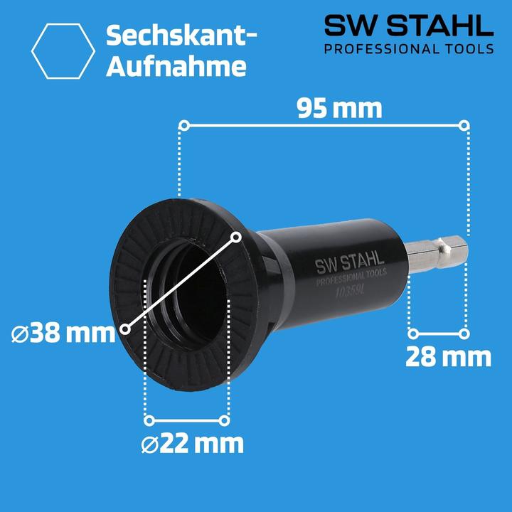 Image du produit SW-Stahl 10359L-1 Meuleuse de moyeu de roue 1/2 I Perceuse Embout de meulage I Pour meuleuse d'angle I