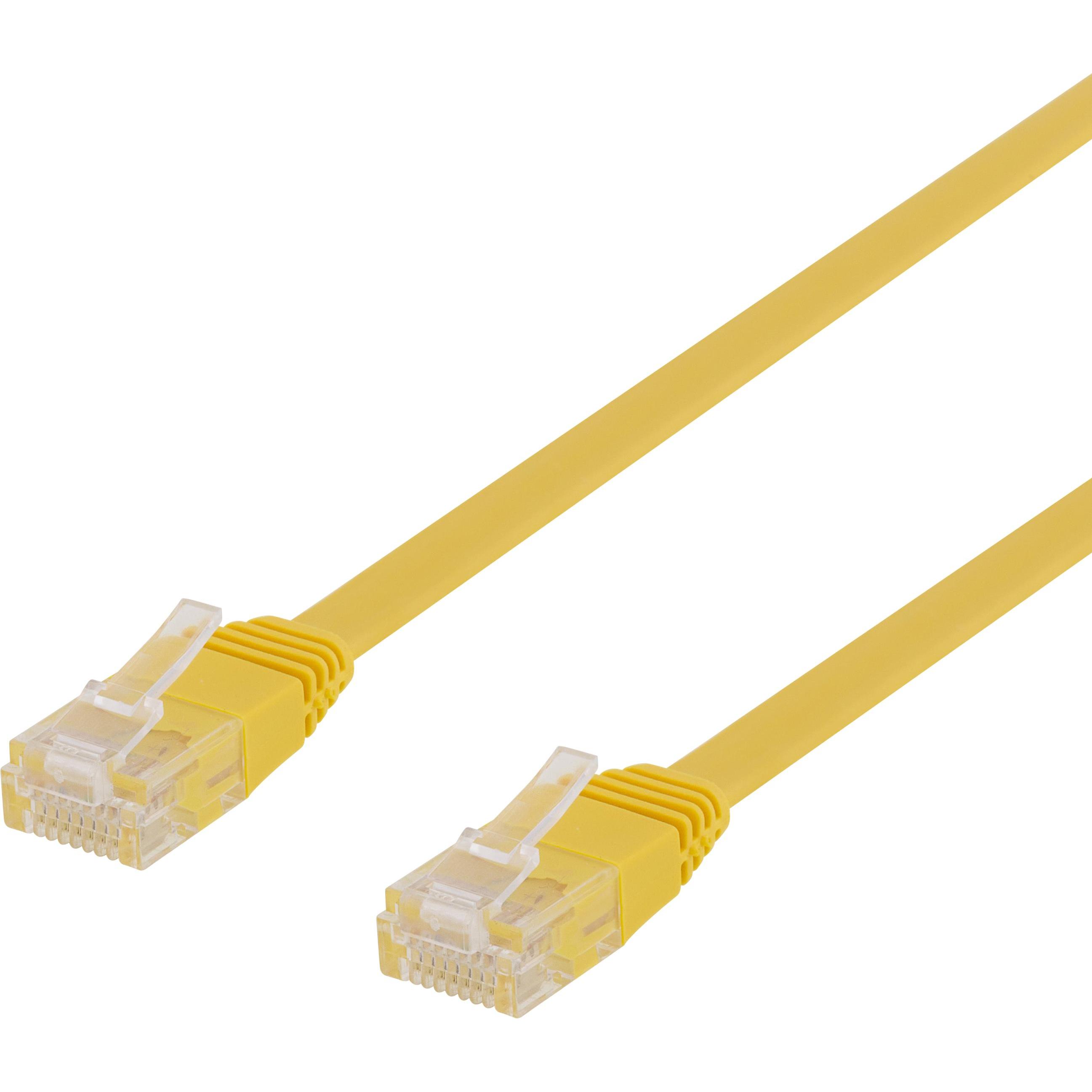 Deltaco U/UTP Cat6 patch cable flat 0.5m 250MHz yellow (U/UTP, CAT6, 0.50 m), Netzwerkkabel