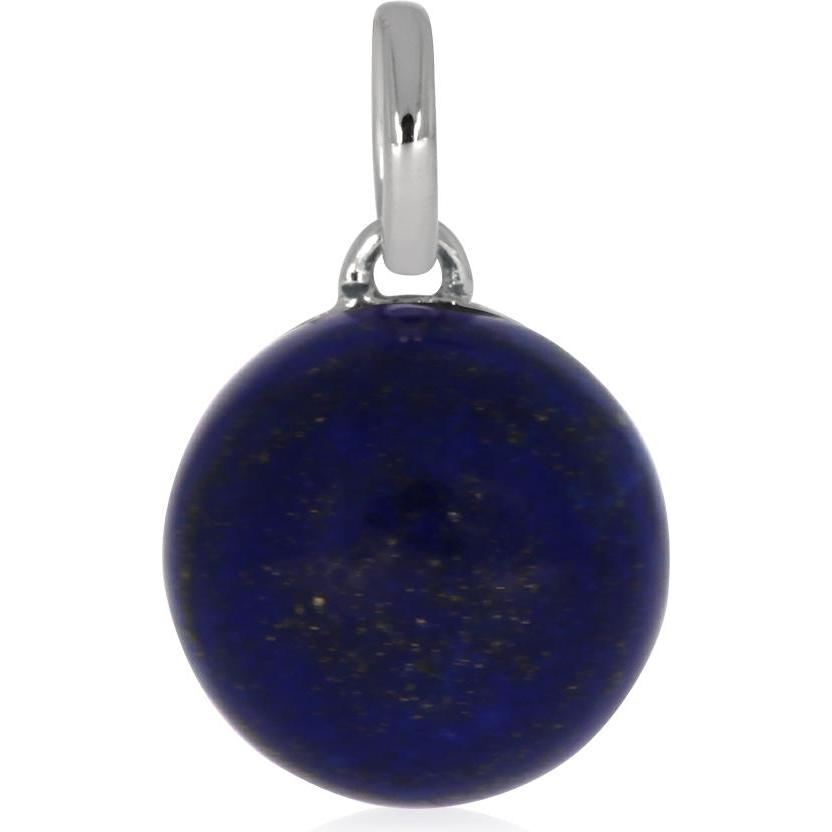 Xen, Kettenanhänger, Anhänger mit 10 mm Lapis Lazuli ca. 4,50 ct. rhodiniert, (925 Sterling Silber)