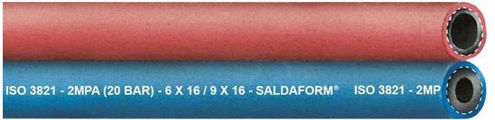 Teguma Zwillingsschlauch SALDAFORM® Innen-Ø Acethylen: 9 mmSauerstoff: 9 mm Aussen-Ø 16,0 mm Länge 50 m